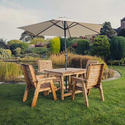 Valley 4 Seater Square Table and Chair Set